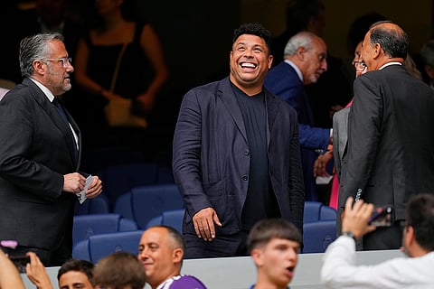 La liga 2024-25: Real Madrid's and Brazil soccer player, Valladolid's owner Ronaldo Nazario de Lima smiles during match between Real Madrid and Valladolid